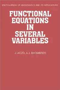 Buy Functional Equations in Several Variables (English, J. Aczel | J. Dhombres | Aczel J) — BookShops.in