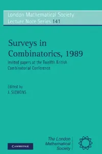 Buy Surveys in Combinatorics, 1989 (English, Johannes Siemons) — BookShops.in