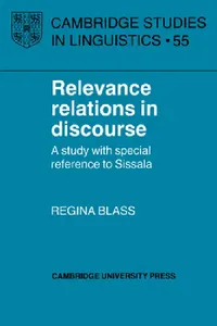 Buy Relevance Relations in Discourse (English, Regina Blass | Blass Regina) — BookShops.in