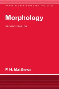 Buy Morphology (English, P. H. Matthews | Peter H. Matthews | S. R. Anderson) — BookShops.in