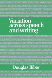Buy Variation Across Speech and Writing (English, Douglas Biber) — BookShops.in