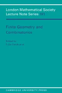 Buy Finite Geometry and Combinatorics (English, F. De Clerck | J. Hirschfeld | F. Clerck) — BookShops.in