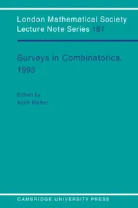 Buy Surveys in Combinatorics, 1993 (English, K. Walker | Keith Walker | N. J. Hitchin) — BookShops.in