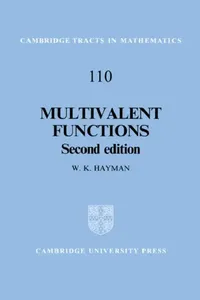 Buy Multivalent Functions (English, W. K. Hayman | Hayman W. K. | Bela Bollobas) — BookShops.in