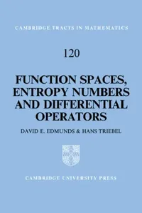 Buy Function Spaces, Entropy Numbers, Differential Operators (English, D. E. Edmunds | H. Triebal | Edmunds D. E.) — BookShops.in