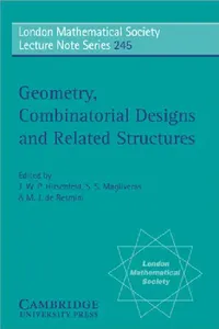 Buy Geometry, Combinatorial Designs and Related Structures (English, J. W. P. Hirschfeld | M. J. De Resmini | S. S. Magliveras) — BookShops.in