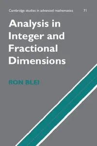 Buy Analysis in Integer and Fractional Dimensions (English, Ron C. Blei | R. C. Blei | Bela Bollobas) — BookShops.in
