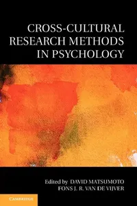 Buy Cross-Cultural Research Methods in Psychology (English, David Matsumoto | Fons J. R. Van de Vijver) — BookShops.in