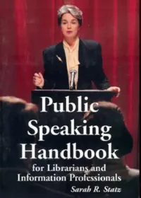 Buy Public Speaking Handbook for Librarians and Information Professionals (English, Sarah R. Statz) — BookShops.in
