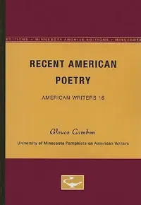 Buy Recent American Poetry - American Writers 16 (English, Glauco Cambon) — BookShops.in