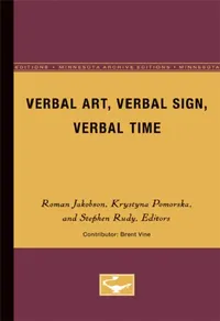 Buy Verbal Art, Verbal Sign, Verbal Time (English, Roman Jakobson) — BookShops.in
