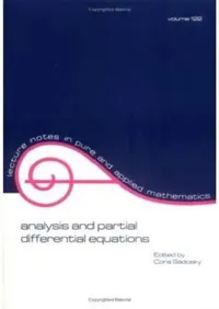 Buy Analysis and Partial Differential Equations (English, Cora Sadosky) — BookShops.in