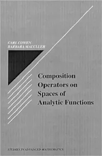 Buy Composition Operators on Spaces of Analytic Functions (English, Carl C. Cowen Jr | Barbara I. Maccluer) — BookShops.in