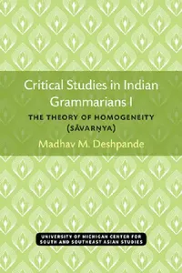 Buy Critical Studies in Indian Grammarians I (English, Madhav Deshpande) — BookShops.in