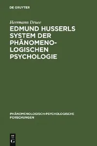 Buy Edmund Husserls System der phänomenologischen Psychologie (English, Herrmann Druee) — BookShops.in