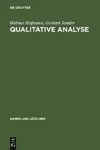 Buy Qualitative Analyse (English, Helmut Hofmann | Gerhart Jander) — BookShops.in
