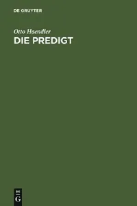 Buy Die Predigt (English, Otto Haendler) — BookShops.in