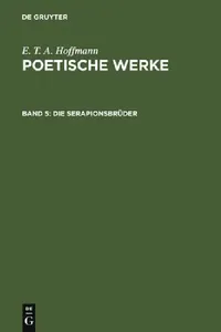 Buy Die Serapionsbrüder, Band 1 (English, Walter Wellenstein | E. T. a. Hoffmann) — BookShops.in