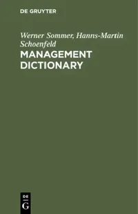 Buy Management Dictionary (English, Werner Sommer | Hanns-Martin Schoenfeld) — BookShops.in