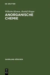 Buy Anorganische Chemie (English, Wilhelm Klemm | Rudolf Hoppe) — BookShops.in
