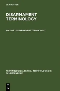Buy Disarmament Terminology (English, The Language Services Division of the Fo) — BookShops.in