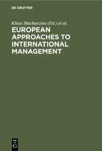 Buy European Approaches to International Management (English, Klaus Macharzina | Wolfgang H. Staehle) — BookShops.in