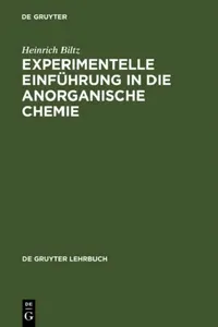 Buy Experimentelle Einführung in Die Anorganische Chemie (English, Heinrich Biltz | Wilhelm Klemm | Werner Fischer) — BookShops.in