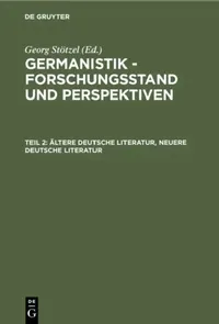 Buy Ältere Deutsche Literatur, Neuere Deutsche Literatur (English, Georg Stötzel) — BookShops.in