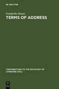 Buy Terms of Address (English, Friederike Braun) — BookShops.in