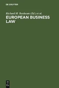 Buy European Business Law (English, Richard M. Buxbaum | Alain Hirsch | Klaus J. Hopt) — BookShops.in