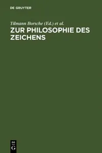 Buy Zur Philosophie des Zeichens (English, Tilmann Borsche | Werner Stegmaier) — BookShops.in