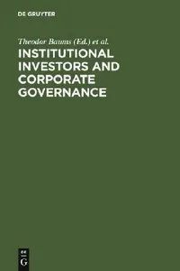 Buy Institutional Investors and Corporate Governance (English, Theodor Baums) — BookShops.in
