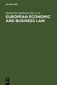 Buy European Economic and Business Law (English, Richard M. Buxbaum | Gérard Hertig | Alain Hirsch) — BookShops.in