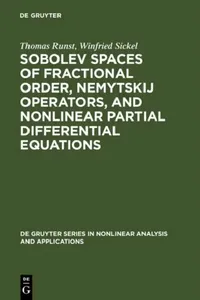 Buy Sobolev Spaces of Fractional Order, Nemytskij Operators, and Nonlinear Partial Differential Equation (English, Thomas Runst | Winfried Sickel) — BookShops.in