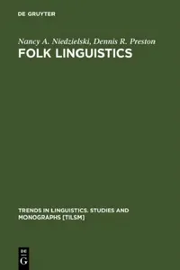 Buy Folk Linguistics (English, Nancy a. Niedzielski | Dennis R. Preston) — BookShops.in