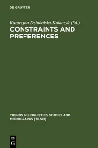 Buy Constraints and Preferences (English, Katarzyna Dziubalska-Kolaczyk) — BookShops.in