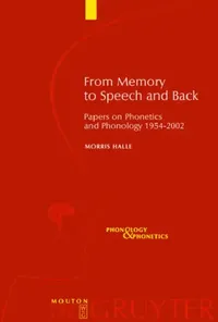Buy From Memory to Speech and Back (English, Morris Halle) — BookShops.in