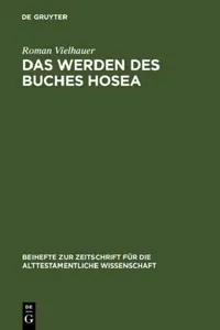 Buy Das Werden des Buches Hosea = Redaction History of the Book of Hosea (English, Roman Vielhauer) — BookShops.in