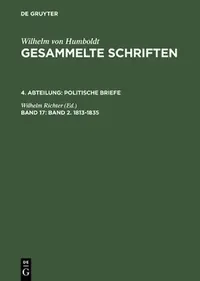 Buy Gesammelte Schriften, Band 17, Band 2. 1813-1835 (English, Wilhelm Richter) — BookShops.in