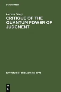 Buy Critique of the Quantum Power of Judgment (English, Hernán Pringe) — BookShops.in