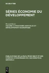 Buy Structures agricoles et développement economique (English, Bernard Rosier) — BookShops.in