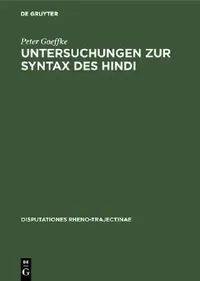 Buy Untersuchungen Zur Syntax Des Hindi (English, Peter Gaeffke) — BookShops.in