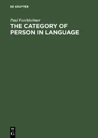 Buy The Category of Person in Language (English, Paul Forchheimer) — BookShops.in