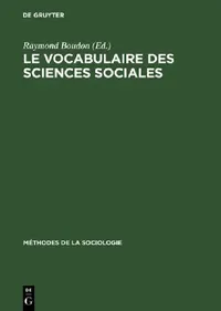 Buy Le vocabulaire des sciences sociales (English, Raymond Boudon) — BookShops.in