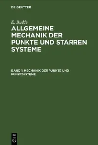 Buy Mechanik der Punkte und Punktsysteme (English, E. Budde) — BookShops.in