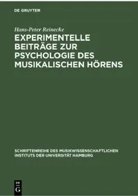 Buy Experimentelle Beiträge Zur Psychologie Des Musikalischen Hörens (English, Hans-Peter Reinecke) — BookShops.in