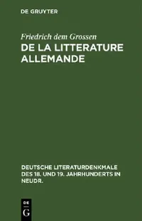Buy de la Litterature Allemande (English, Friedrich Dem Grossen) — BookShops.in