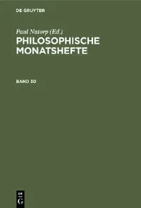 Buy Philosophische Monatshefte. Band 30 (English, Paul Natorp | Fr Ascherson) — BookShops.in