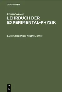 Buy Mechanik, Akustik, Optik (English, Eduard Riecke) — BookShops.in