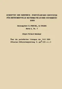 Buy Über Die Periodischen Lösungen Der Van Der Polschen Differentialgleichung X.. + µ(X2 -1) X. + X = 0 (English, Jürgen Richard Mankopf) — BookShops.in